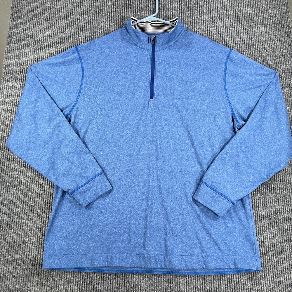 Cutter & Buck Sweatshirt Pullover Mens 2XL XXL Blue Long Sleeve Golf Mock Neck